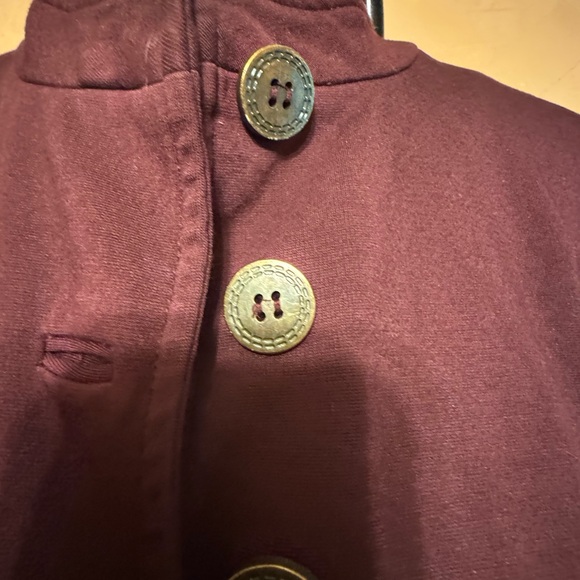 Anthropologie M Cartonnier Blazer Burgundy Large Button - Picture 2 of 8